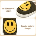 thumbnail image 3 of Smile Face Slippers for Women and Men Retro Comfy PU Leather Slip-On House Shoes with Memory Foam Warm Soft Flat Slides for Indoor & Outdoor, 3 of 5