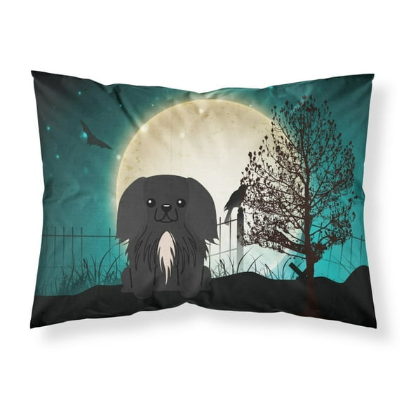 Halloween Scary Pekingese Black Fabric Standard Pillowcase