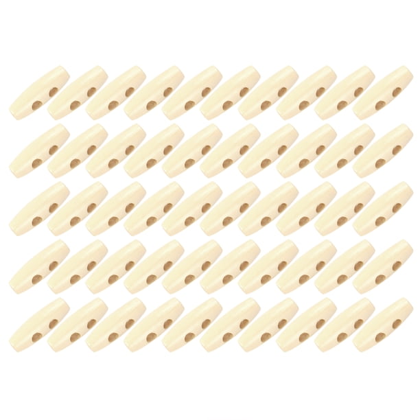 Botón 50 Uds. Botones En Forma De Oliva Botones De Madera De Color Crema Accesorios De Costura De Tela 30mm