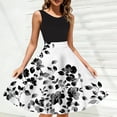 thumbnail image 4 of qucoqpe Summer Dresses for Women 2026 Fashion Floral Print Sleeveless Crew Neck Loose Fit Casual Midi Tank Dress, 4 of 8