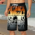 thumbnail image 5 of Caqnni Men's Hawaiian Print Board Shorts: Your Beachside Getaway (Z01-Black,XL), 5 of 5