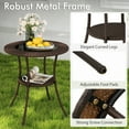 thumbnail image 2 of Patiojoy Outdoor Side Table with Storage PE Wicker Patio Bistro Table with Tempered Glass Tabletop, 2 of 9
