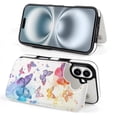 thumbnail image 4 of Compatible with iPhone 11 12 13 mini 14 15 16 Pro Max Plus Wallet Case with Card Holder, PU Leather Kickstand Card Slots Case ( Watercolor Butterfly, iPhone 16 Plus), 4 of 7