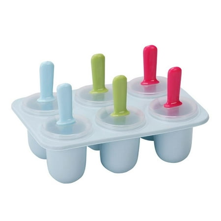 

1111Fourone 6-Cavity Ice Lolly Molds Silicone Ice Cream Molds Popsicle Mold for DIY Tools
