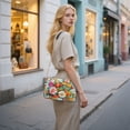 thumbnail image 7 of FORMRS Women Crossbody Purse with Chain Strap Vegan Leather Shoulder Handbag, Pink Floral Tomatoes, 7 of 7