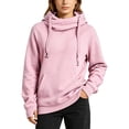 thumbnail image 4 of CAIVO Long Sleeve Hoodies For Women Casual Solid Color Pullover Hoodie With Thumb Hole High Neck Side Pockets Sweatshirt Tops Running Dailywear, 4 of 4