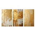 thumbnail image 2 of Designart "Gentle Prosperity Retro Gold Abstraction I" Abstract Painting Wall Art Set Of 3 - Modern Gold Canvas Set For Living Room Decor, 2 of 6