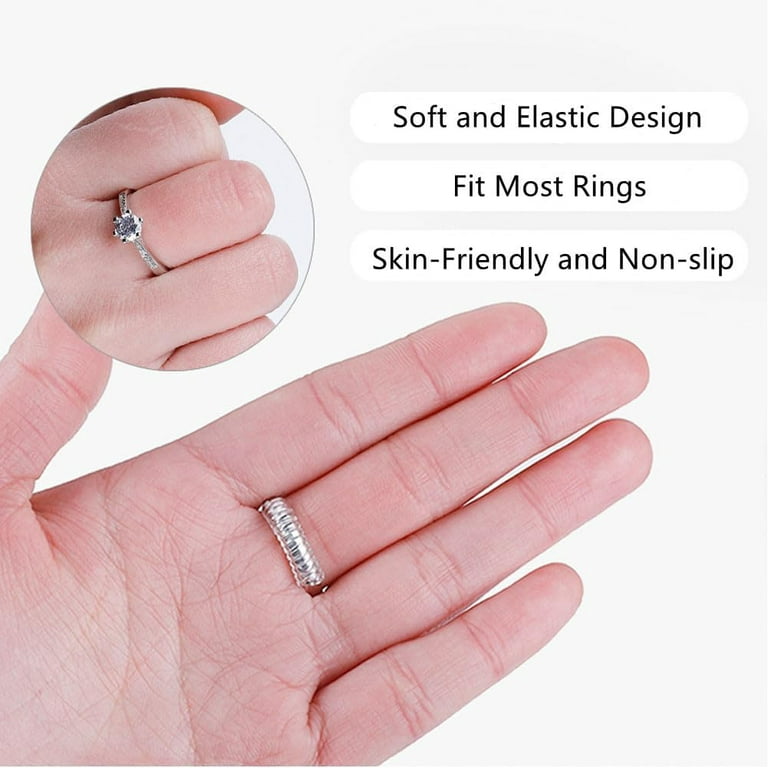 Bewudy 12PCS Invisible Ring Size Adjuster, Ring Adjuster for Loose Rings  Fit Any Rings Ring Guard Spacer, Assorted Sizes of Ring Sizer
