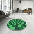thumbnail image 3 of Ahgly Company Indoor Round Patterned Deep Emerald Green Area Rugs, 6' Round, 3 of 6