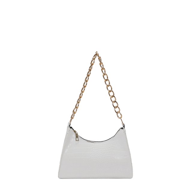 Bolsa Para Las Axilas Bolso de hombro para mujer Cadena Patrón de cocodrilo Bolso para axilas Bolso femenino (Blanco) Likrtyny Para Estrenar