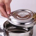 thumbnail image 4 of Miangastore 1PC Stainless Steel Rice Bowl with Lid Creative Double Layer Rice Bowl Household Kids Rice Container Stylish Round Utensils Bowl for Home Office Use with Word Style Silver Size 1, 4 of 8