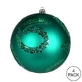 thumbnail image 3 of Vickerman 4.75" Teal Matte Sequin Swirl Ornament, 4 per Bag, 3 of 3
