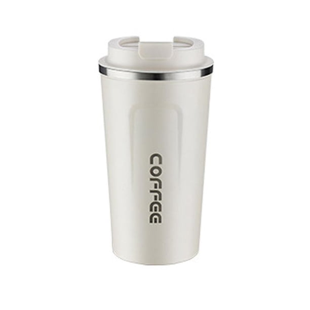 Tazas de viaje de café al vacío de acero inoxidable con aislamiento térmico de doble pared, con solapa a prueba de fugas, para aislamiento térmico / café helado, té y cerveza 510ml