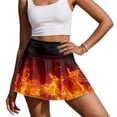 thumbnail image 2 of Xoenoiee Fire Flame Print Women's Golf Skirts Skorts High Waisted Tennis Skirt Pleated Athletic Skorts Workout Casual Skorts with Short for Woman, XL, 2 of 6
