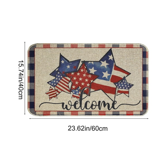 SBYOJLPB Welcome Doormats Patriotic July 4th 250th Anniversary Decorations Doormats Washable NonSlip Mats for Independence Day