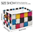 thumbnail image 4 of Yayeee Canvas Storage Basket with Handles for Shelves Fabric Bins Closet Organizer, White Checkered Pattern, 4 of 8