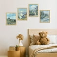 thumbnail image 4 of PixonSign Framed Wall Art Spring Countryside Coppice, Set of 4 Classic Retro Wall Decor Arts, Nature Pastel Wall Décor, Adhesive Canvas Poster, Modern Home Artwork - 11"x14" Natural, 4 of 5