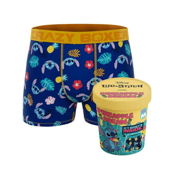 CRAZYBOXER Men's Underwear Disney Lilo & Sitch Pineaple Stretch Breathable Boxer Brief Anti-irritation Creative Packaging