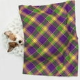 thumbnail image 6 of Rocae Mardi Gras Plaid for Pet Blanket Dog Blanket Cat Blanket Soft Sleep for Small Medium Pet-Medium, 6 of 8