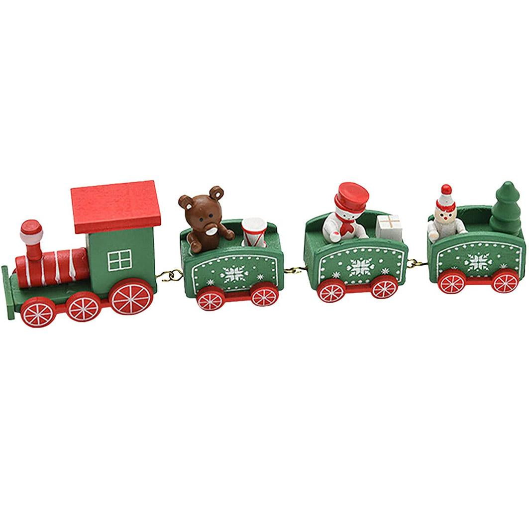 1 Pc Mini Wooden Christmas Train Set Toy Vehicles Christmas Decorations ...