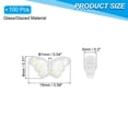 thumbnail image 2 of Uxcell Butterfly Beads, 100Pcs Crystal Butterfly Beads Translucent Czech Glass Beads, Bright White, 2 of 6
