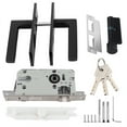 thumbnail image 1 of Cerradura de aluminio para puerta de dormitorio, cerradura de seguridad para el hogar, manija para dormitorio con llaves, tornillo negro, 1 of 14