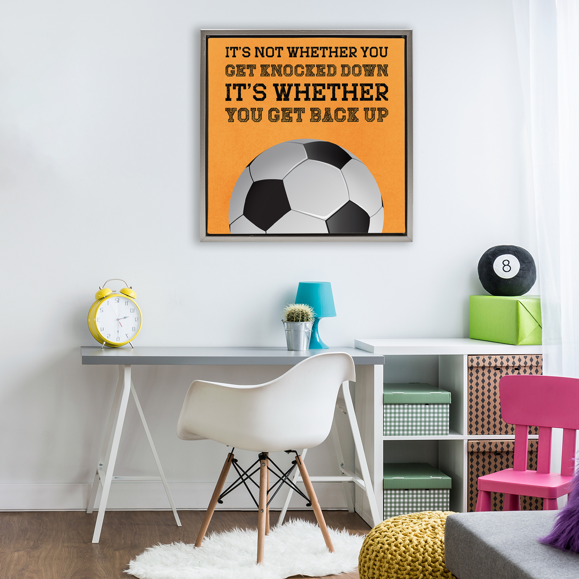 Whether You Get Back Up Gray Framed Floater Canvas Wall Art, design by Marcus Prime