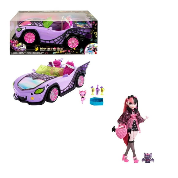 Monster High Bundle - Ghoul Mobile Car and Draculaura Doll