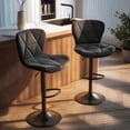thumbnail image 3 of Sillas de Bar y Barra de Cocina de Acabado Moderno con Respaldo y Reposapies de Altura Ajustable - Bancos Giratorios para Bar con Asiento Acolchado Diseño Elegante Set 4 Piezas Negro, 3 of 9
