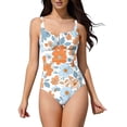 thumbnail image 3 of Jamicy One Piece Swimsuit Women Tummy Control Square Neck Sporty Ruched Slimming Monokini High Cut Women's Bathing Suit, 3 of 8