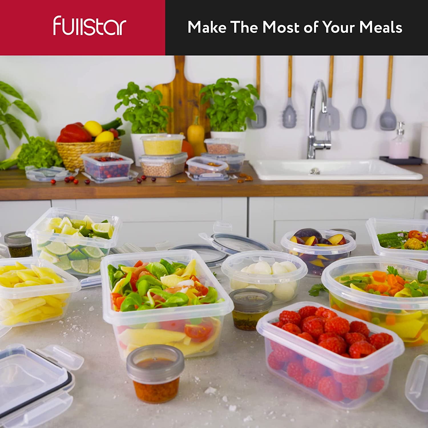Fullstar fullstar (14 pack) food storage containers with lids - plastic food  containers with lids - plastic containers with lids bpa-f