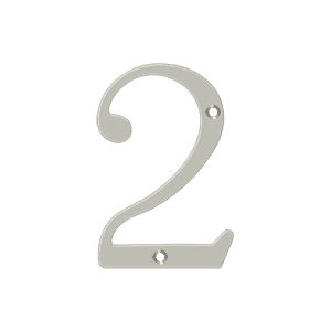 Deltana RN4-2U15 4" Numbers; Solid Brass; Satin Nickel Finish