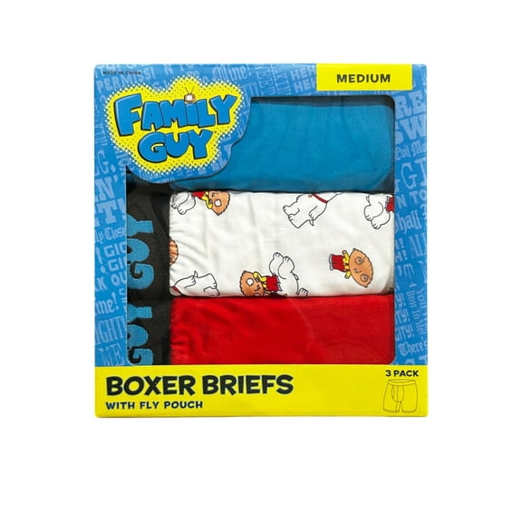 Family Guy Men's 3-Pack Comfort Boxer-Briefs, Multicolor, Medium