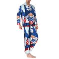 thumbnail image 2 of Naloa Cute Gnomes in USA Men’s Pajamas Set - Long Sleeve Button Down Sleep Shirt and Pajama Bottoms Sleepwear Set-Large, 2 of 7