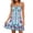 Blue, variant on Bohemian Dresses for Women Floral Print Spaghetti Strap V Neck Adjustable Casual Summer Midi Dress White