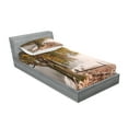 thumbnail image 2 of Ambesonne Tree Fitted Sheet & Pillow Sham Set, Snowy Nature Wintertime, Twin, Multicolor, 2 of 2