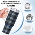 thumbnail image 3 of 40zo Ice Bar Cup With Handle Double Insulation Large Capacity Rust Prevention For Daily Travel And Other Scenes Darkslateblue Buffalo Plaid Check Tartan Scotland_4, 3 of 8