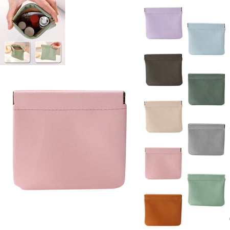 Erebloom Leather Pouch Erebloom Pouchic Erebloom Leather Pouch Mini Portable Cosmetic Bags for Women Coin Purse Lipstick Cosmetic Accessories Organizer Small Travel Kit Storage Pouch(Pink)