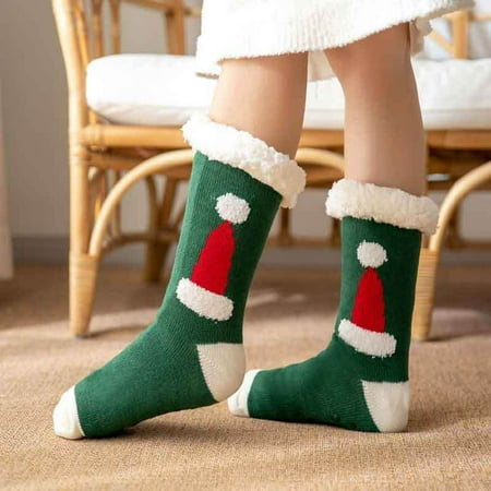 

ãYilirongyummã Socks Womens Fuzzy Slipper Socks Winter Thermal Snowflake Christmas Stockings Fluffy Warm Indoor Home Socks