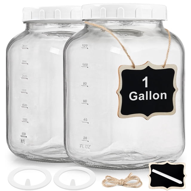 Tarro de vidrio Folinstall de 1 galón con tapa hermética para almacenamiento de alimentos