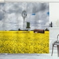 thumbnail image 1 of Ambesonne Windmill Shower Curtain, Canola Meadow Stormy, 69"Wx70"L, Yellow Grey and White, 1 of 3