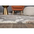 thumbnail image 2 of Cozy Moroccan Trellis Indoor Shag Round Area Rug 6'6" Gray/Cream (6'6" Diameter), 2 of 4
