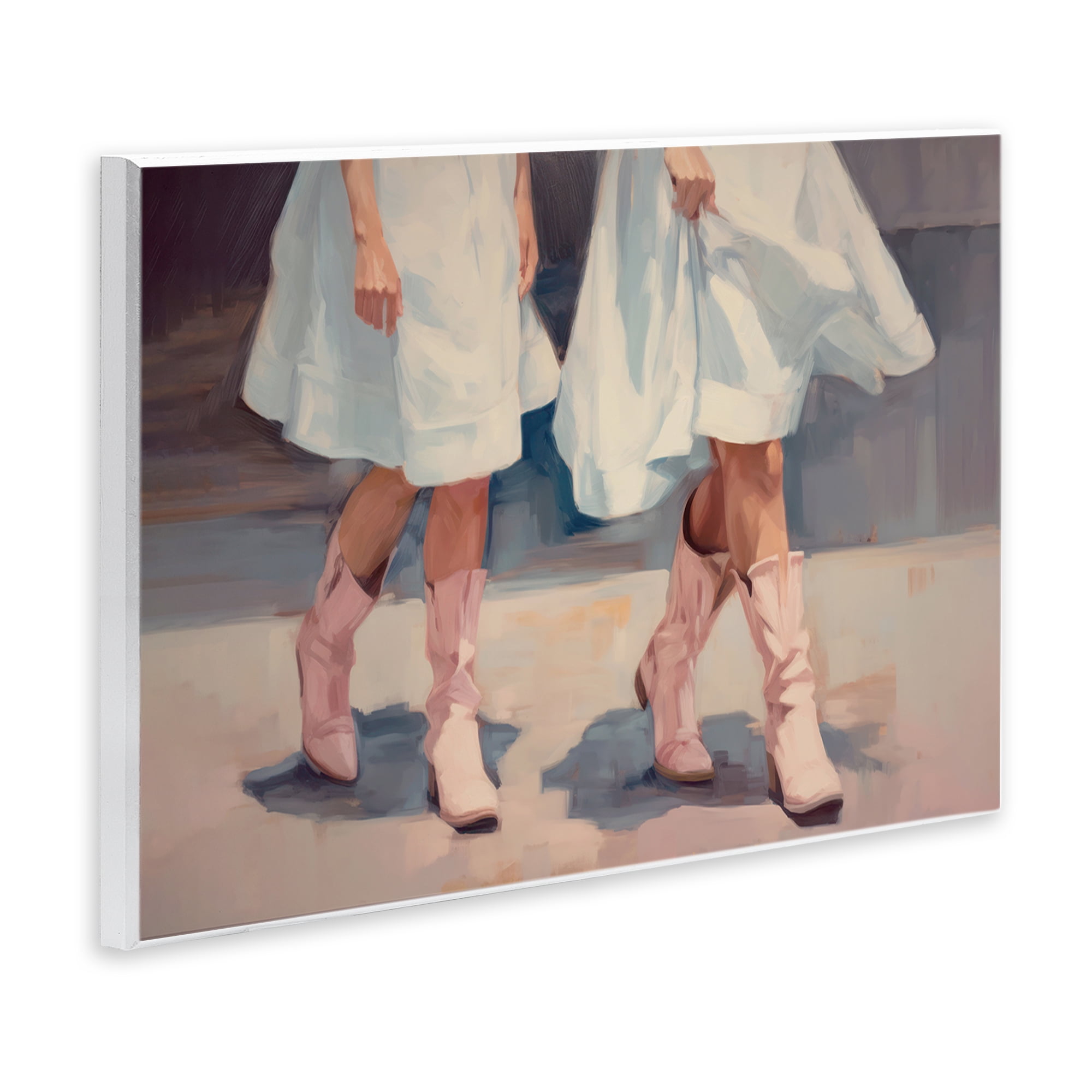 Stupell Industries Friends with Cowgirl Boots People Painting Unframed Art Print Wall Art, 19 x 13