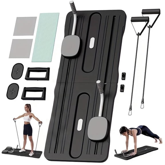 Multifunctional Yoga & Fitness Board with Resistance Bands, Foldable Compact Design, 1 Piece