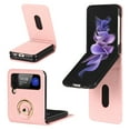 thumbnail image 2 of SaniMore for Samsung Galaxy Z Flip 4 Multi-Functional Folding Case Support Ring Kickstand & Card Slot, PU Leather Cover Built-in Adjustable Shoulder Strap Shockproof Protective Shell, Pink, 2 of 9