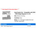 thumbnail image 2 of Head Gasket Set - Compatible with 2005 - 2006 Dodge Magnum 5.7L V8, 2 of 2