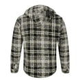 thumbnail image 4 of Fleece Shirt Jackets for Men with Hoodie M-5X Plus Size Long Sleeve Shackets Shirts Big & Tall Button-Down Plaid Printed Thermal Warm Outerwear Coats, 4 of 5