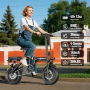 ASKGO Electric Bicycle for Adults Teens,1200W Peak 749w Folding Ebike, 25MPH & 30Miles,48V 13A Portable Electric Mini Bike, Dual Suspension&Brake,3Speed,Commuting Ebike with R-seat,385LBS, UL2849