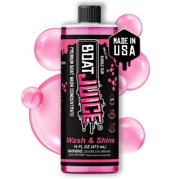 Boat Juice Boat Wash & Shine - Boat Soap Concentrate - Bubble Gum Scent, 16oz