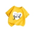 thumbnail image 3 of Girls Summer Short Sleeve T Shirts Summer Tops for Girls 7-8 Casual Crewneck Graphic Tees Cute Tops Printed Kids Clothes(Size 11-12 Years,Yellow), 3 of 5